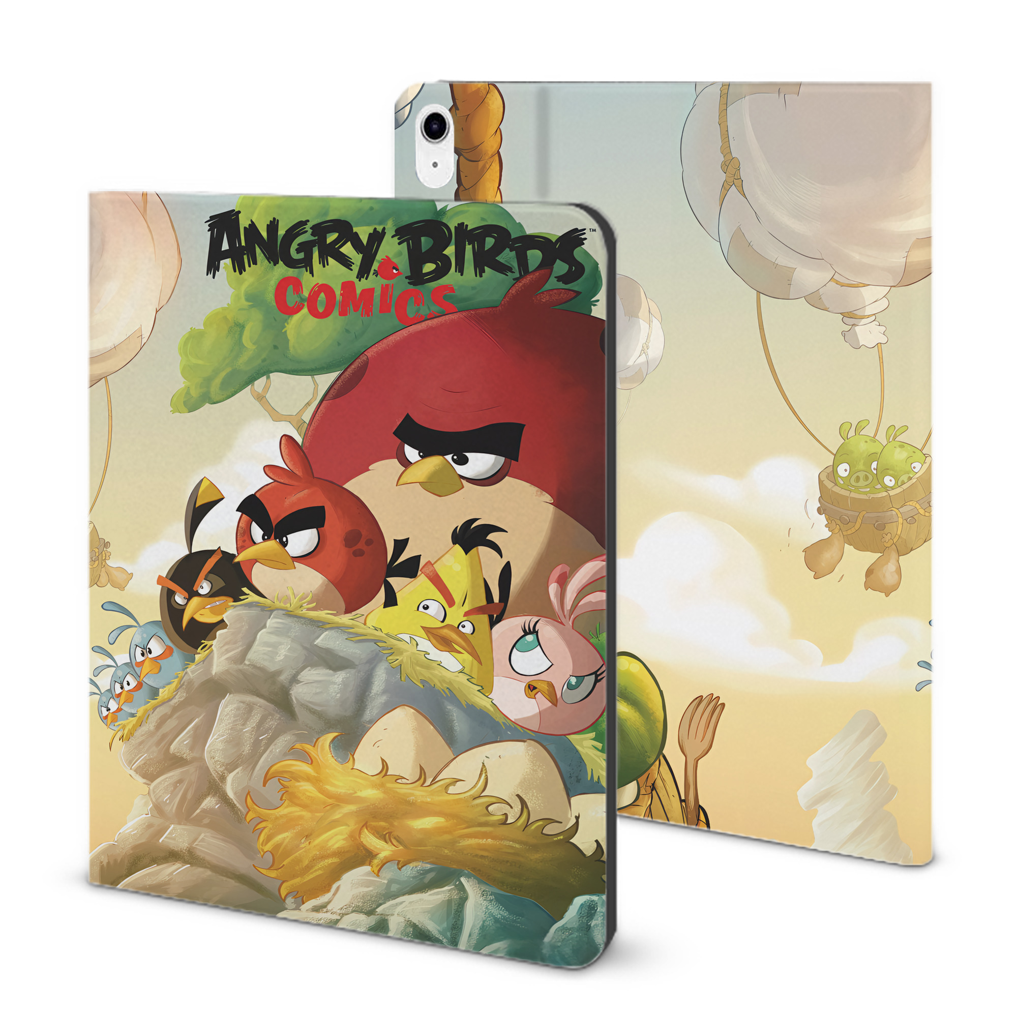 （画像用） Angry Birds アングリーバード IPad ケース ブック型 PUレザー TPU 耐衝撃 軽量 薄型 ペン収納なし 全面保護 IPad 各モデル対応